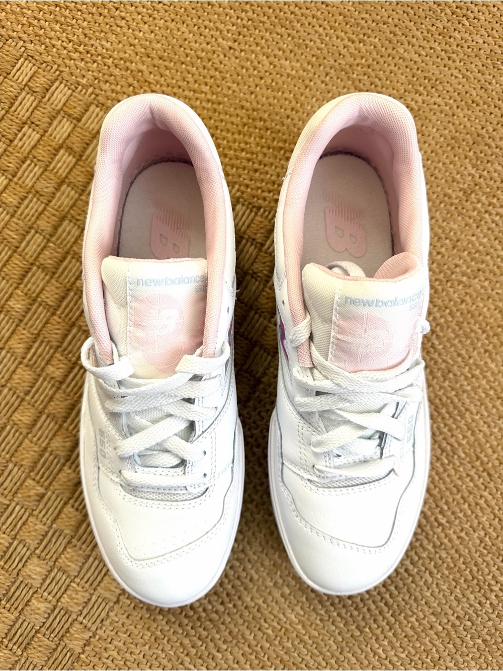New Balance 550 Girls’ White/Multi Iridescent Sneaker—7 - Picture 10 of 14